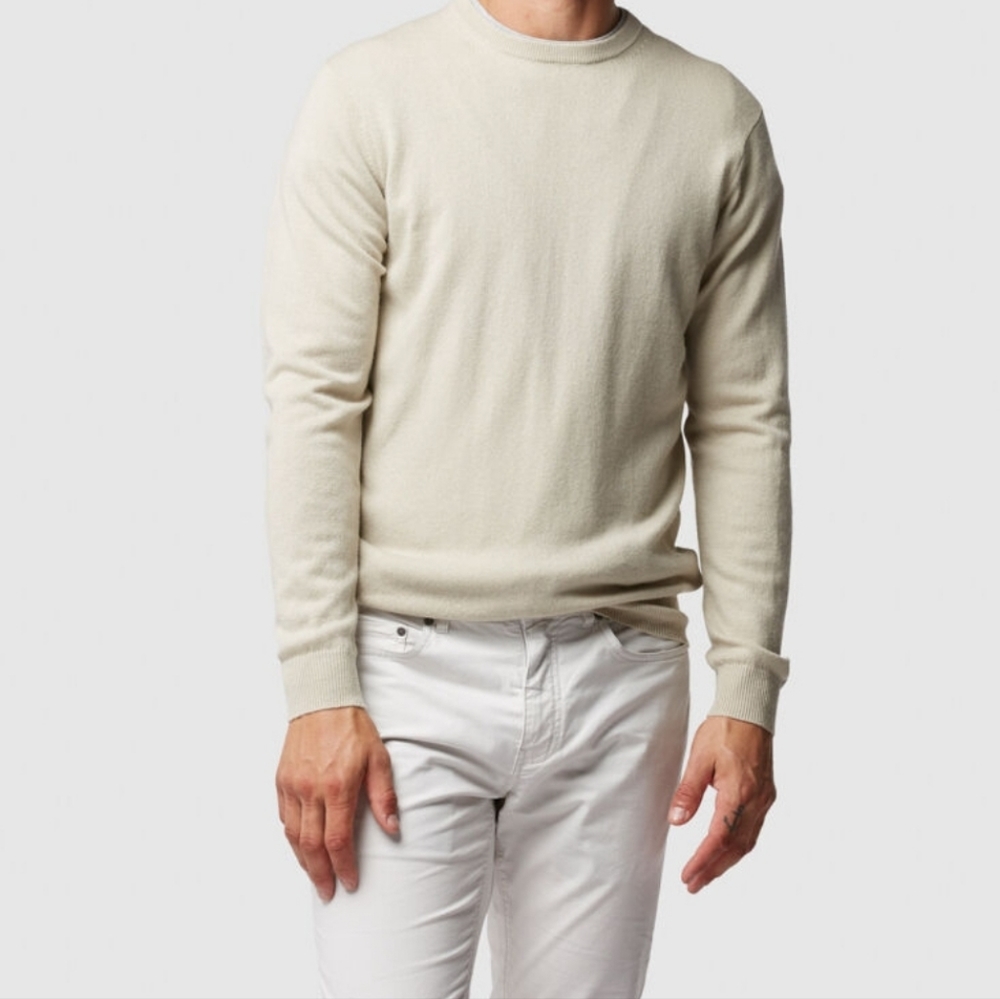 RODD & GUNN NEW $178 Queenstown Merino & Cashmere Crewneck Sweater Ivory 2XL NWT